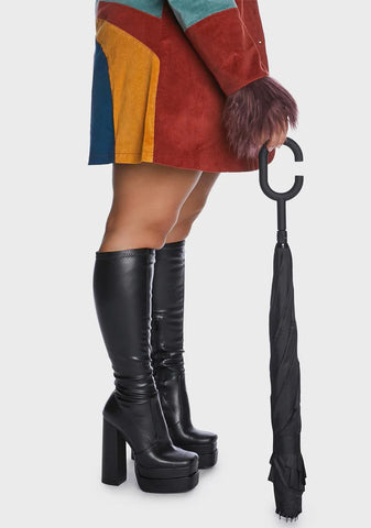 Unbelievabrella Reverse 48" Arc Closing Stick Umbrella