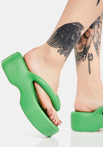 Green Free Platform Sandals