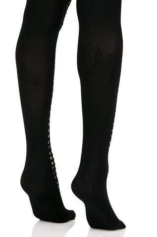 Witching Hour Faux Lace Up Tights