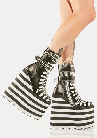 Striped Double Stacked Traitor Boots