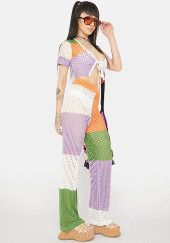 Lavender Make A Bet Crochet Pants