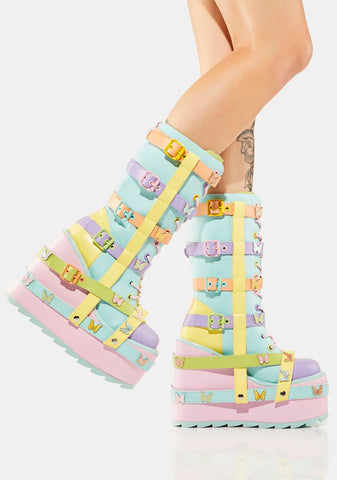 Pastel Butterfly Dune Bondage Boots