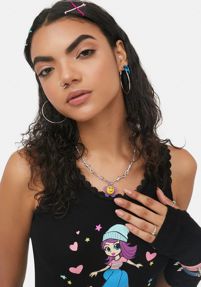 Lilac So Hardcore Barbed Wire Necklace