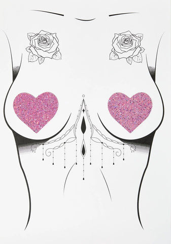 Pegasus Kisses Iridescent Glitter Heart Pasties