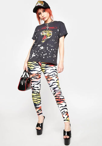 Tiger Head Bleached Graphic Tee