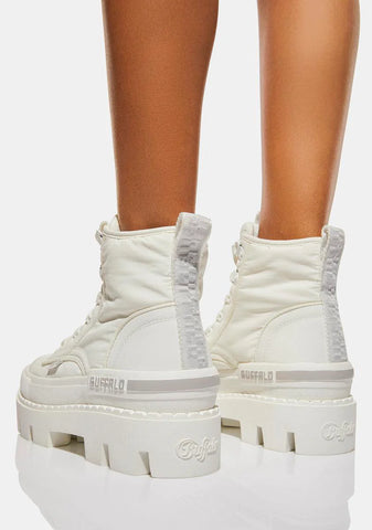White Raven Hi Platform Sneakers