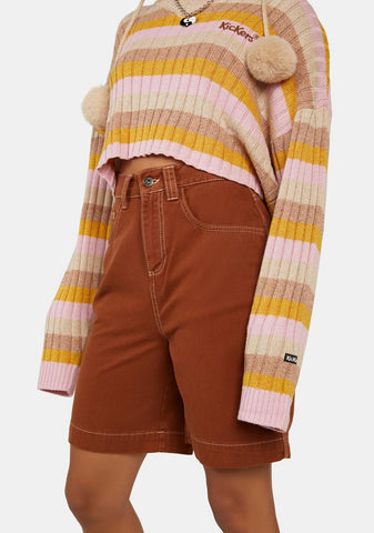 Rust Drill Twill Shorts