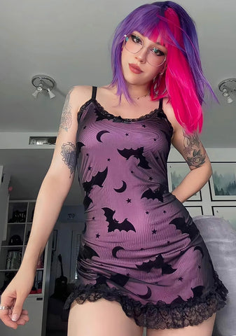 Bat Vibes Only Mini Dress - Pink