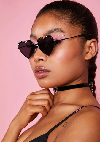 Wicked Cupid Struck Heart Shaped Sunglasses