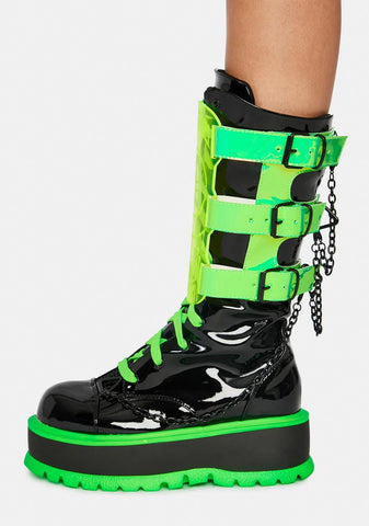 Slime Monster UV Reactive Boots