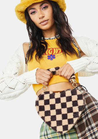 Mocha Wild One Fuzzy Handbag