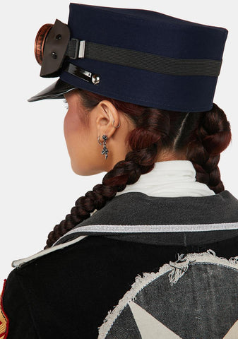 Black Conductor Hat With Goggles