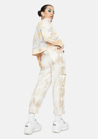 Tie Dye Cuffed Cargo Pants
