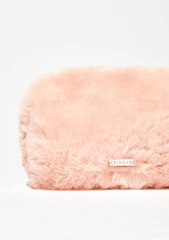 Cotton Candy Faux Fur Makeup Bag