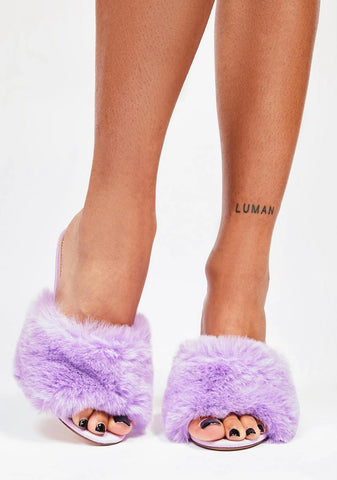 Purple Shellie Fluffy Heels