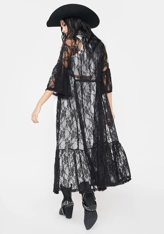 Transcend It All Lace Longline Cardigan