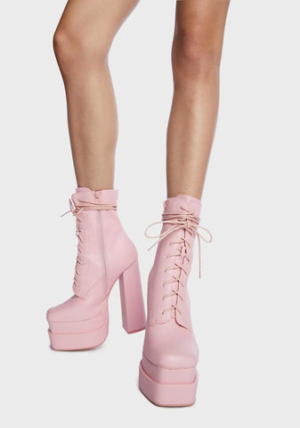 Pink Jupiter Platform Boots