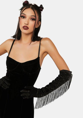 Mythical Midnight Fringe Gloves