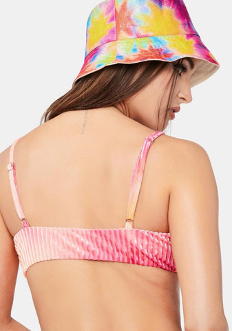 Tie Dye Charisma Velvet Bikini Top