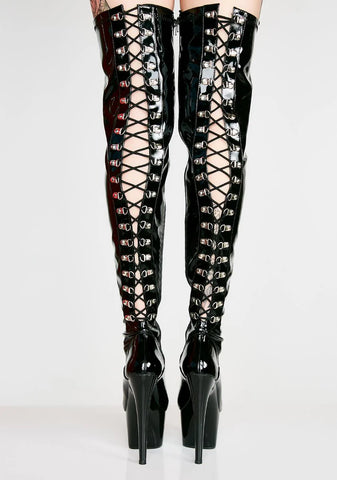 Adore-3063 Platform Thigh High Boots-Black