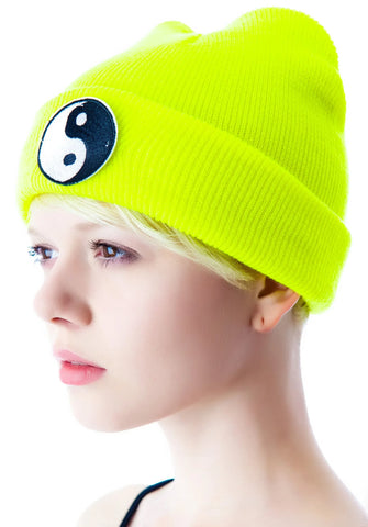 Yin Yang Beanie - Blue