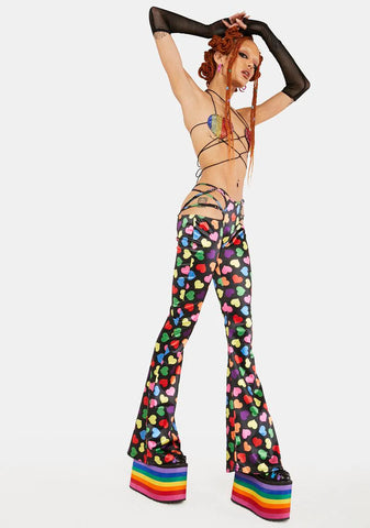 Circle Of Love Cut-Out Flares