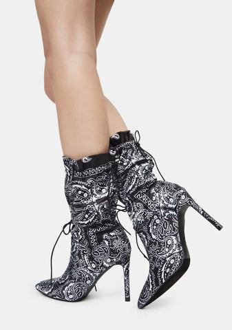 Night Money Making Madness Bandana Print Booties