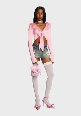 Naughty Queen Marabou Handbag