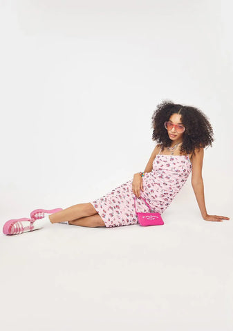 Summer Pink Bouquet Amara Midi Dress