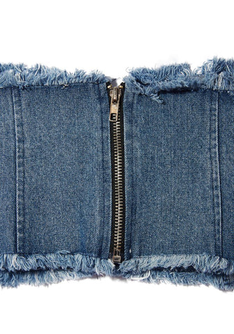 New Scene Distressed Denim Waist Belt