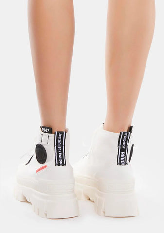 White Revolt Hi Tx Platform Sneakers