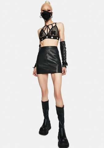 I've Been Bad Leather Mini Skirt