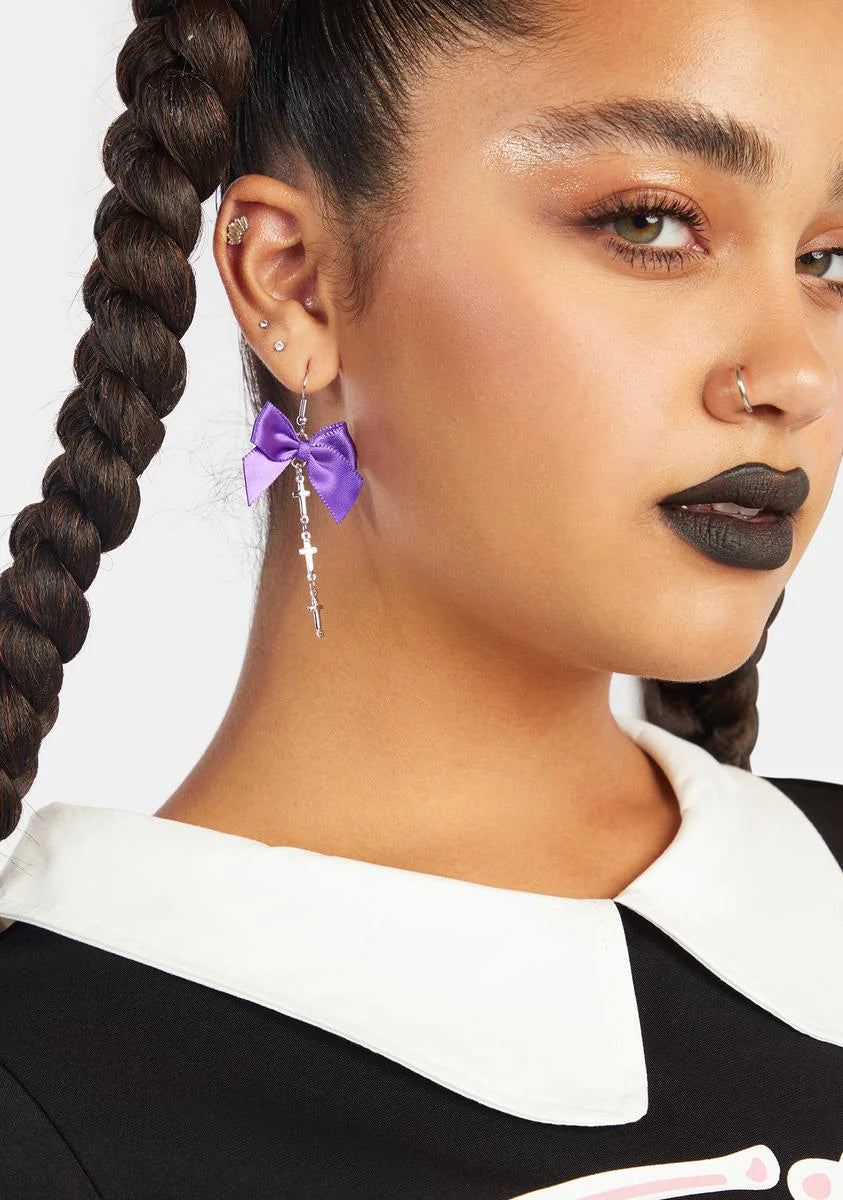 Sweet Hot And Mean Bow Earrings