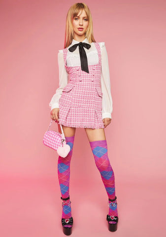 Secret Crush Tweed Pinafore Dress