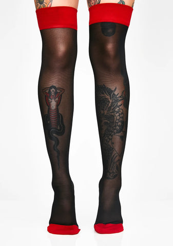 Baddest Santa Contrast Thigh Highs