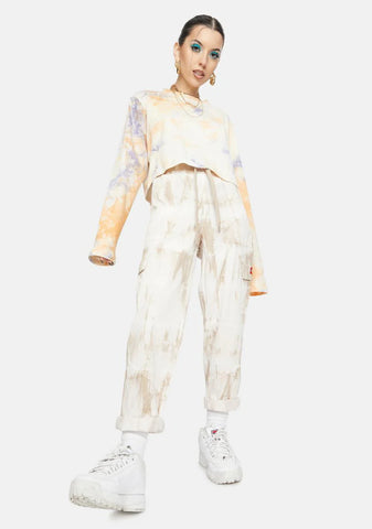 Tie Dye Cuffed Cargo Pants