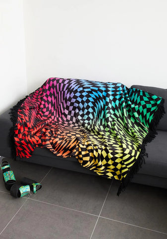 Surreal Life Checkered Throw Blanket