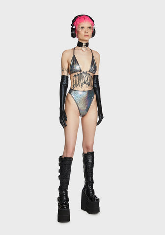 High Waist Thong Bikini Bottom