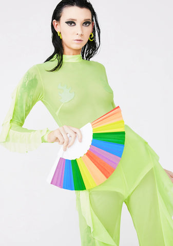 Rainbow Bliss Striped Fan