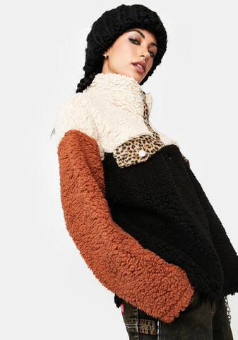 To Be Fair Colorblock Sherpa Jacket