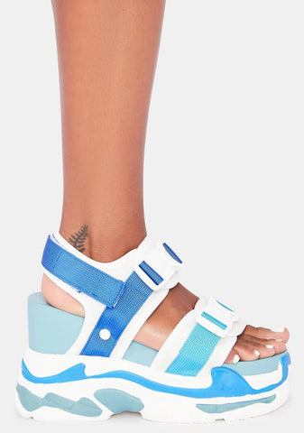 Blue Peach Platform Sandals