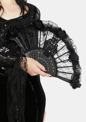 Plastic Love Gothic Lace Hand Fan