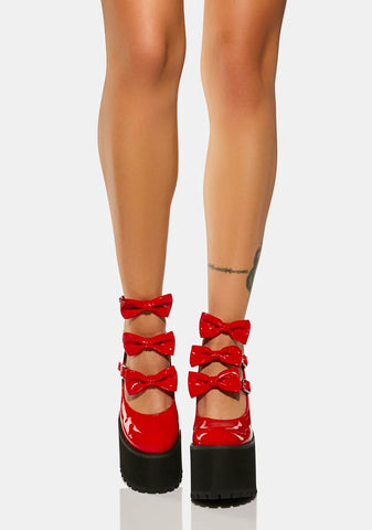Seeing Red Platform Mary Janes