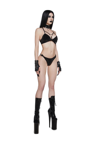 Love Bite Vinyl Bra - Black
