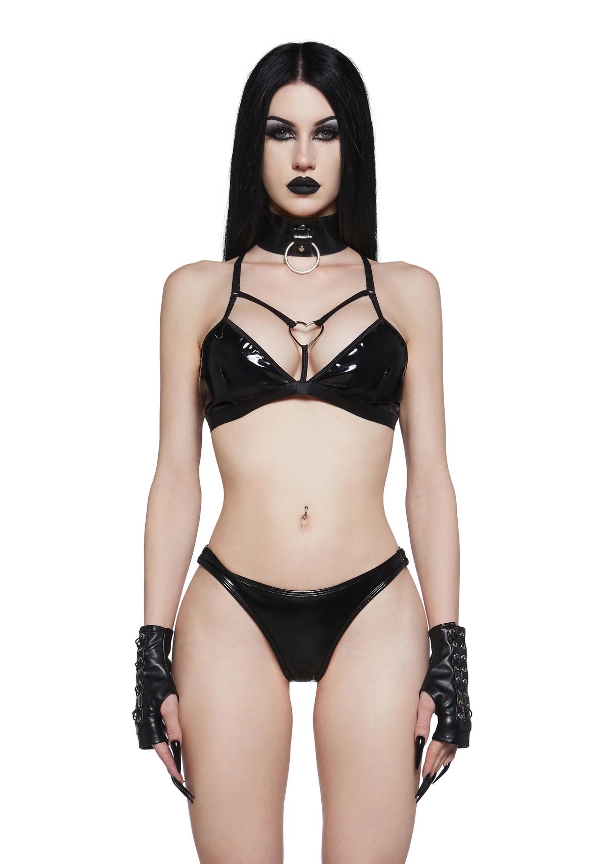 Love Bite Vinyl Bra - Black