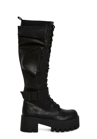 Obsidian Pocket Combat Boots