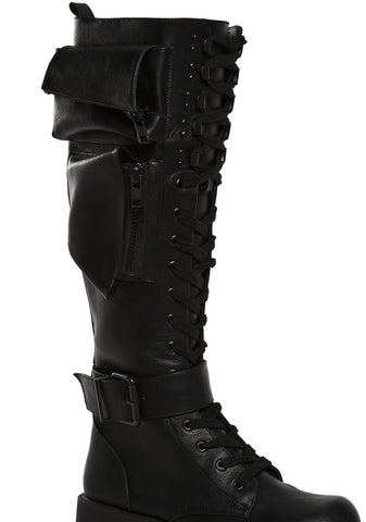 Obsidian Pocket Combat Boots