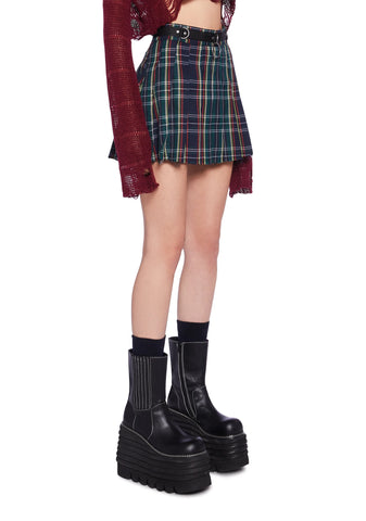 Crimson Dress Code Plaid Skirt