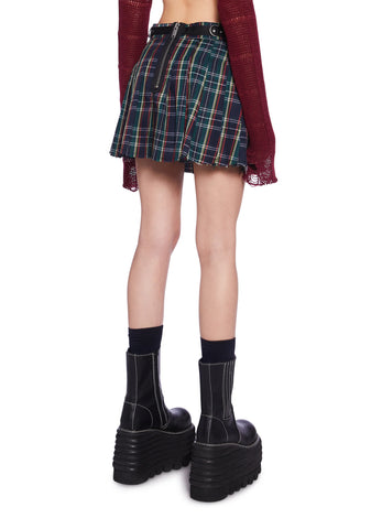 Crimson Dress Code Plaid Skirt