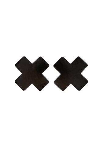 Dom Squad Black Wet Vinyl X Shape Pasties
